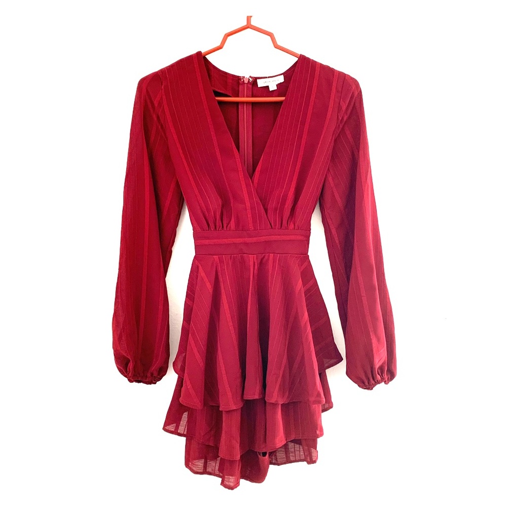 Red Longsleeve Party Dress
